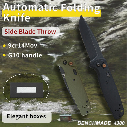 Outdoor Survival Folding Knife, EDC Knife, D2 Steel G10 Handle, BM Knife 4300 Knife Fan Collector, Suitable for Survival Hunting