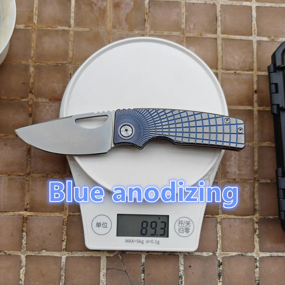 JUFULE Made OZ Rosie Titanium Handle 60+ HRC 154CM Steel Ceramic Bearing Tactical EDC Tool Camping Hunting Outdoor Folding Knife