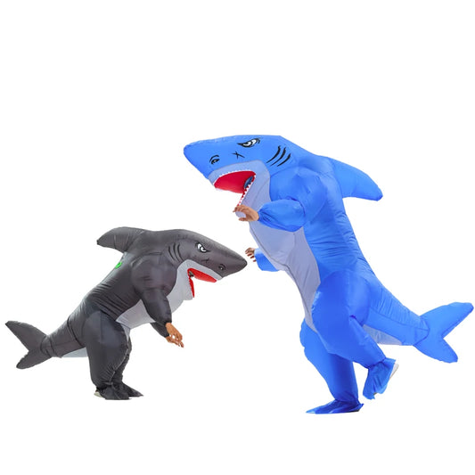 Adult Inflatable Muscle Shark Costume Funny Character Cosplay Mascot Halloween Beach Party Props Costume