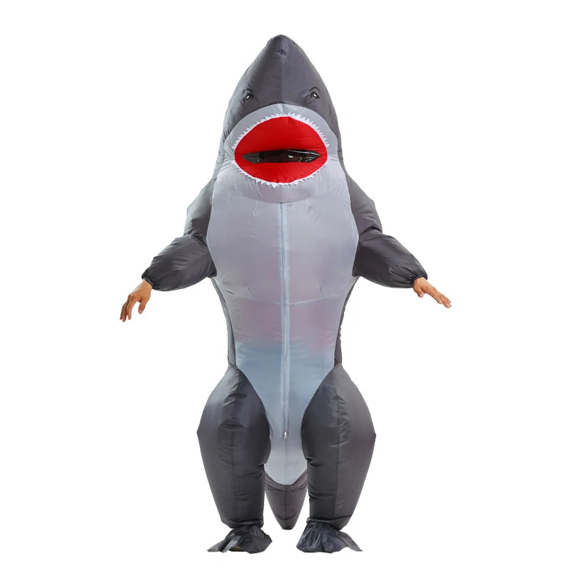 Adult Inflatable Muscle Shark Costume Funny Character Cosplay Mascot Halloween Beach Party Props Costume