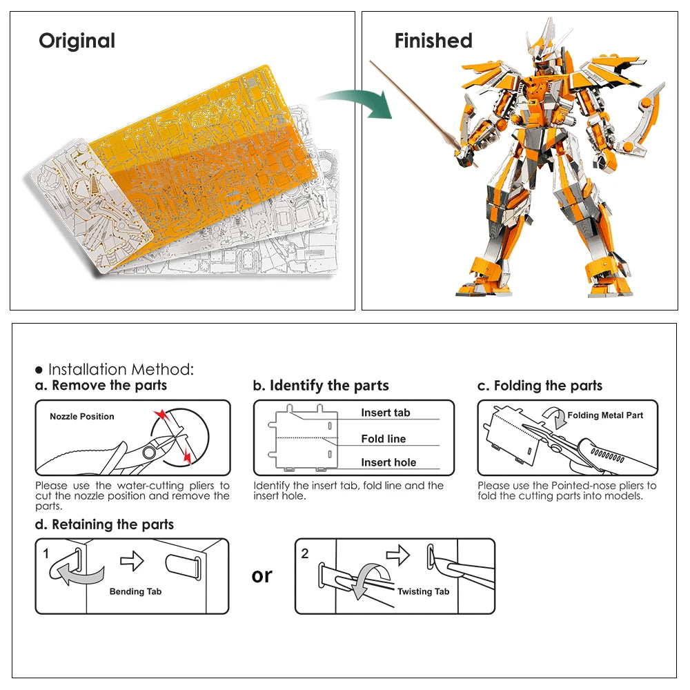 Piececool Model Building Kits Crescent Blade Armor 3D Puzzle Metal Assembly Model Kits Creative Toys DIY for Teens