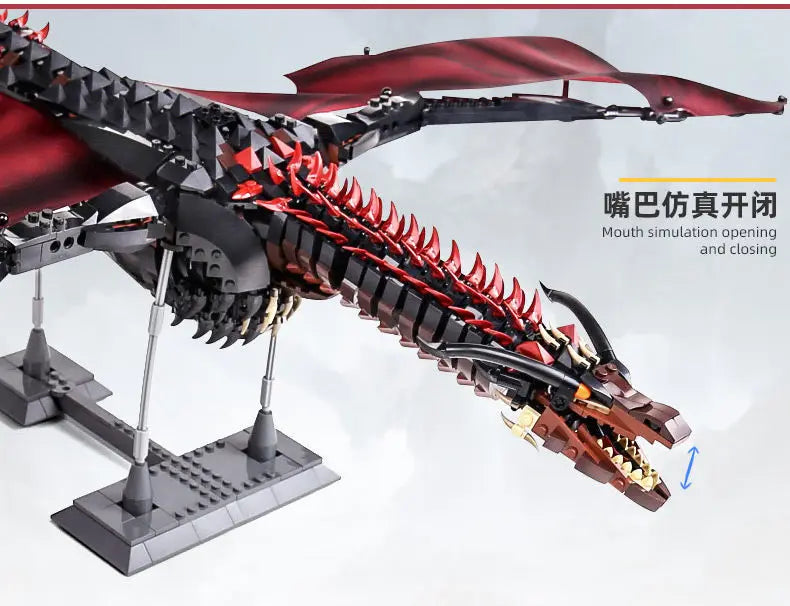 1889pcs Creative MOC Giant Dragon Building Blocks Model Movie Series Childrens Assembly Bricks Toys for Boys Kids Birthday Gifts