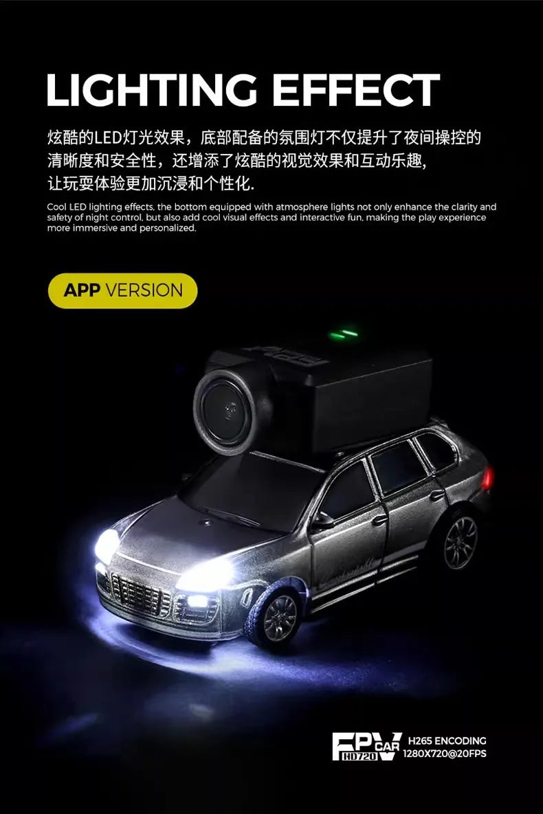WLtoys 6401 FPV RC Mini Vehicle Full Scale Photo Self-stabilising Rear Drive Small Car Model 1:64 720P Remote Control Car