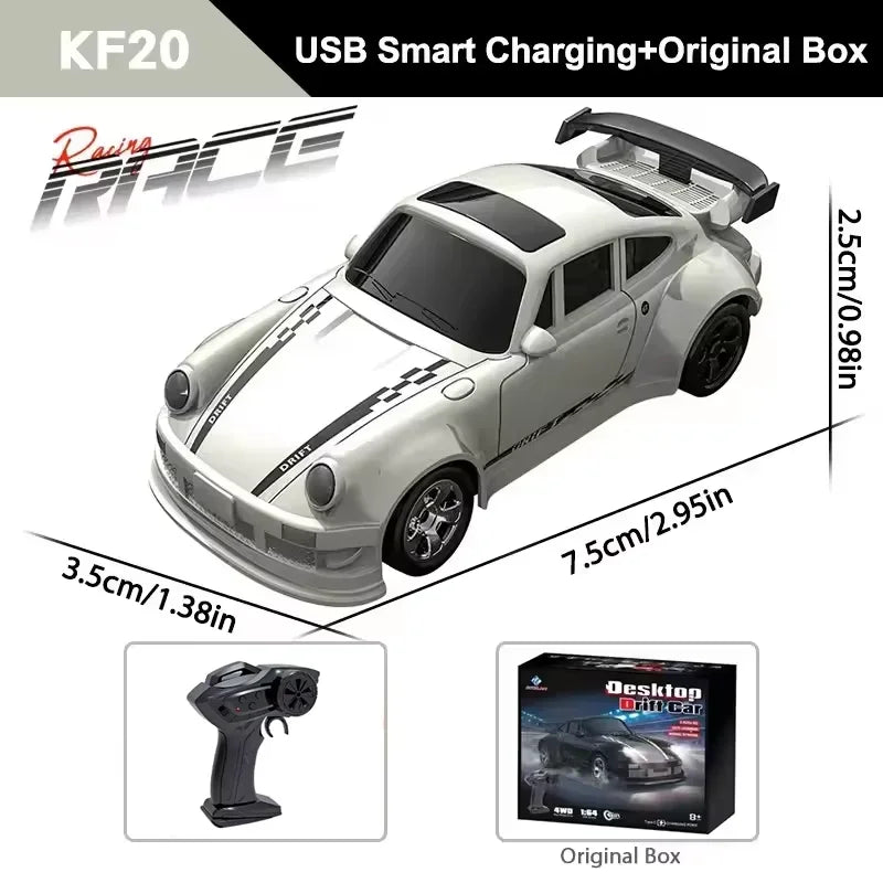 New 4WD 2.4GHZ RC Simulation Mini Drift Car Palm Racing Model Desktop Toys 1/64 Scale Remote Control Car Gift For Children Boys