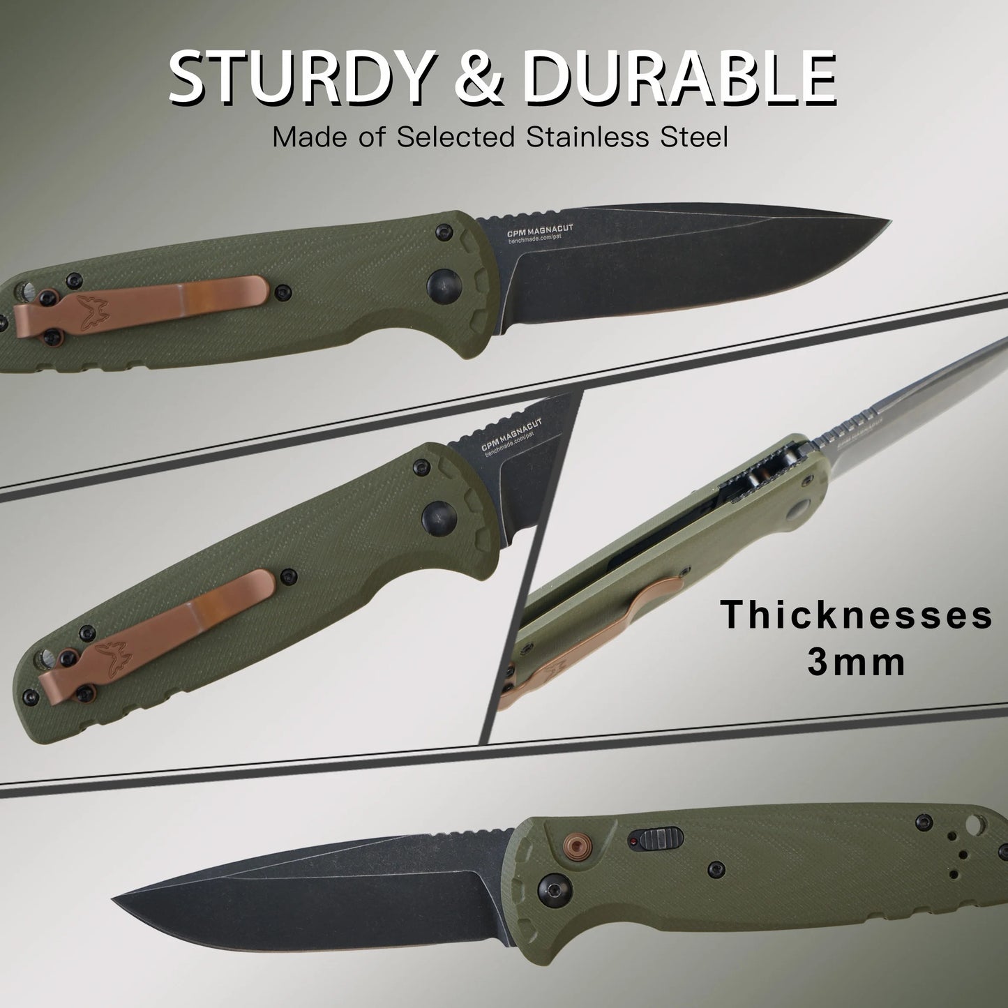 Outdoor Survival Folding Knife, EDC Knife, D2 Steel G10 Handle, BM Knife 4300 Knife Fan Collector, Suitable for Survival Hunting