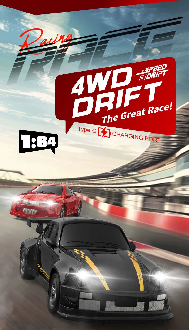 1/64 2.4G High speed Mini Drift Rc Car 4WD Remote Control Car Four Wheel Drive Radio Controlled Mini Racing Model Boy Toy Gifts