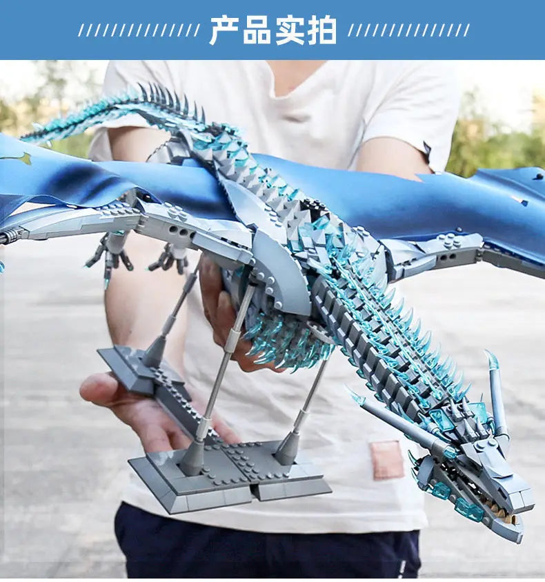 1889pcs Creative MOC Giant Dragon Building Blocks Model Movie Series Childrens Assembly Bricks Toys for Boys Kids Birthday Gifts