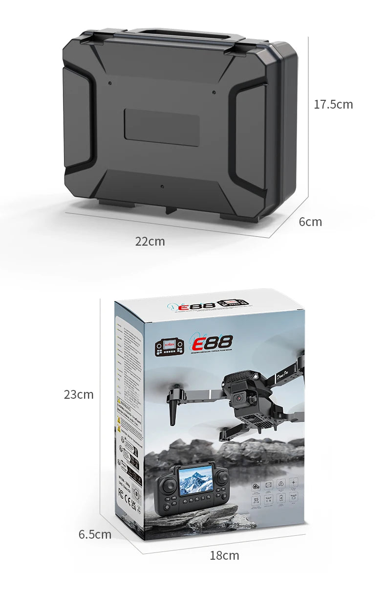 Professional Drone E88 PRO 8K HD Wide-Angle Camera WiFi FPV Height Hold Foldable RC Drone Quadrotor Helicopter Children's Toys