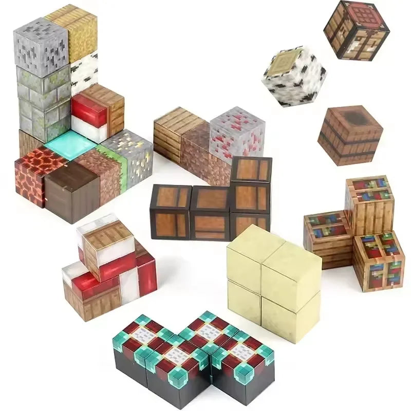 2025 New 10-300pcs DIY Magnetics Building Blocks Mini World Magnetic Building Blocks Puzzle Blocks For Children's Birthday Gifts