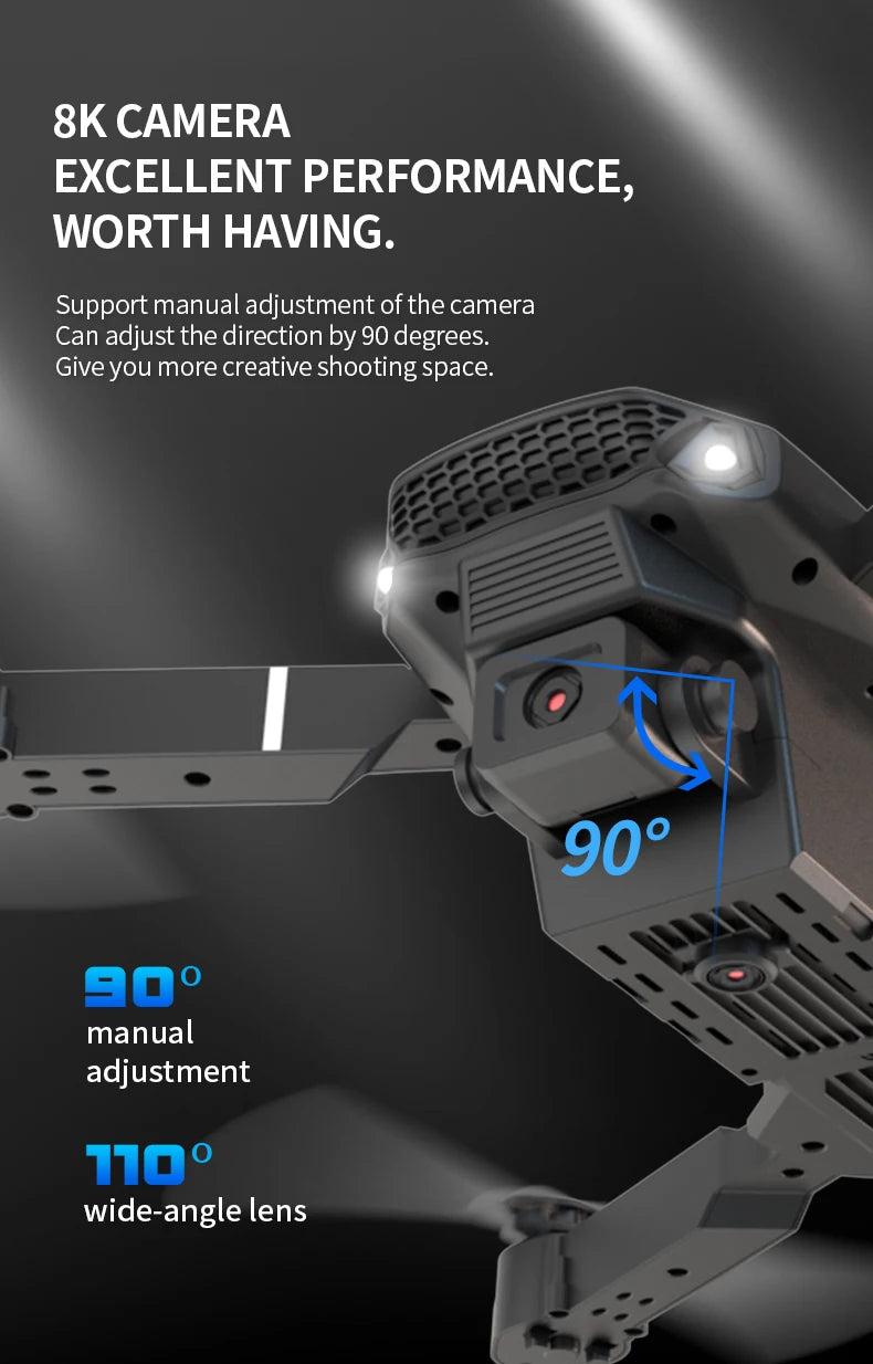 Professional Drone E88 PRO 8K HD Wide-Angle Camera WiFi FPV Height Hold Foldable RC Drone Quadrotor Helicopter Children's Toys