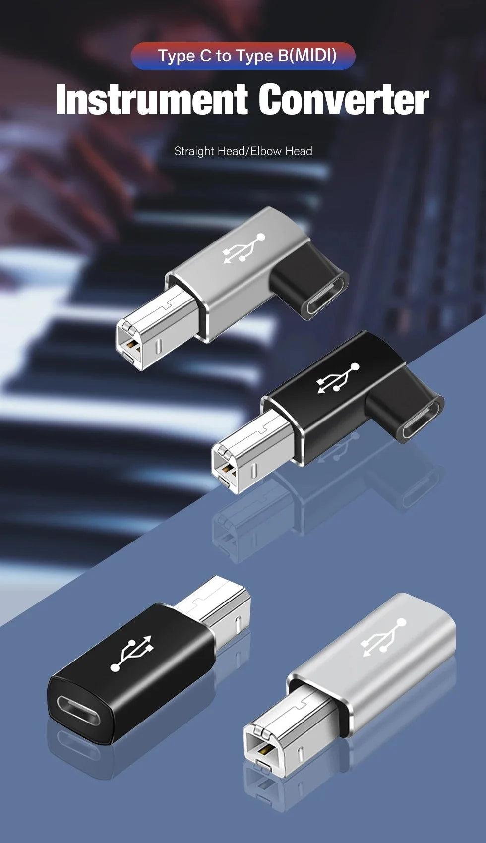 Clearance_USB 2.0 Printer Adapter USB Type C to Type B Male For Printer Hard Drive Base Fax Machine Scanner USB 2.0 Type C Print