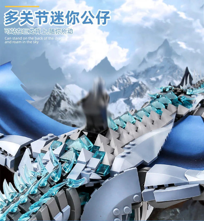 1889pcs Creative MOC Giant Dragon Building Blocks Model Movie Series Childrens Assembly Bricks Toys for Boys Kids Birthday Gifts