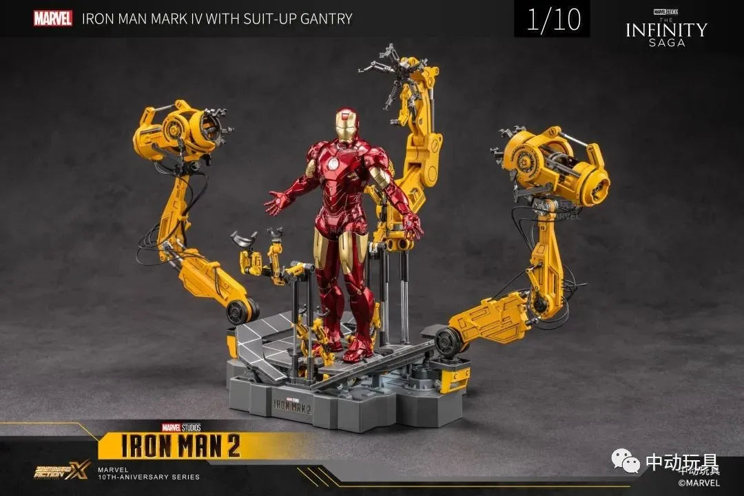 Zd Toys Suit Up Gantry With MK4 iron man Gantry Original 1/10 Tony Stark Model Action Figure Collectible Toy Gift For Kid