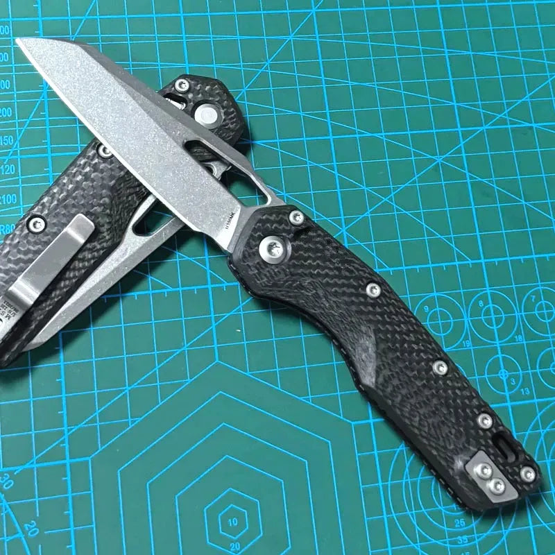 Kesiwo OEM M-S-I M390MK Blade Folding Knife Carbon Fiber Handle Hunting Kitchen Survival Outdoor Tool Utility Camping EDC Knife