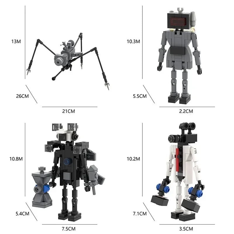 Skibidi Toilet Titan TV Man Speakerman Horror Game Bosses Camara Building Block Cartoon Doll Model Kids Birthday Halloween Gift