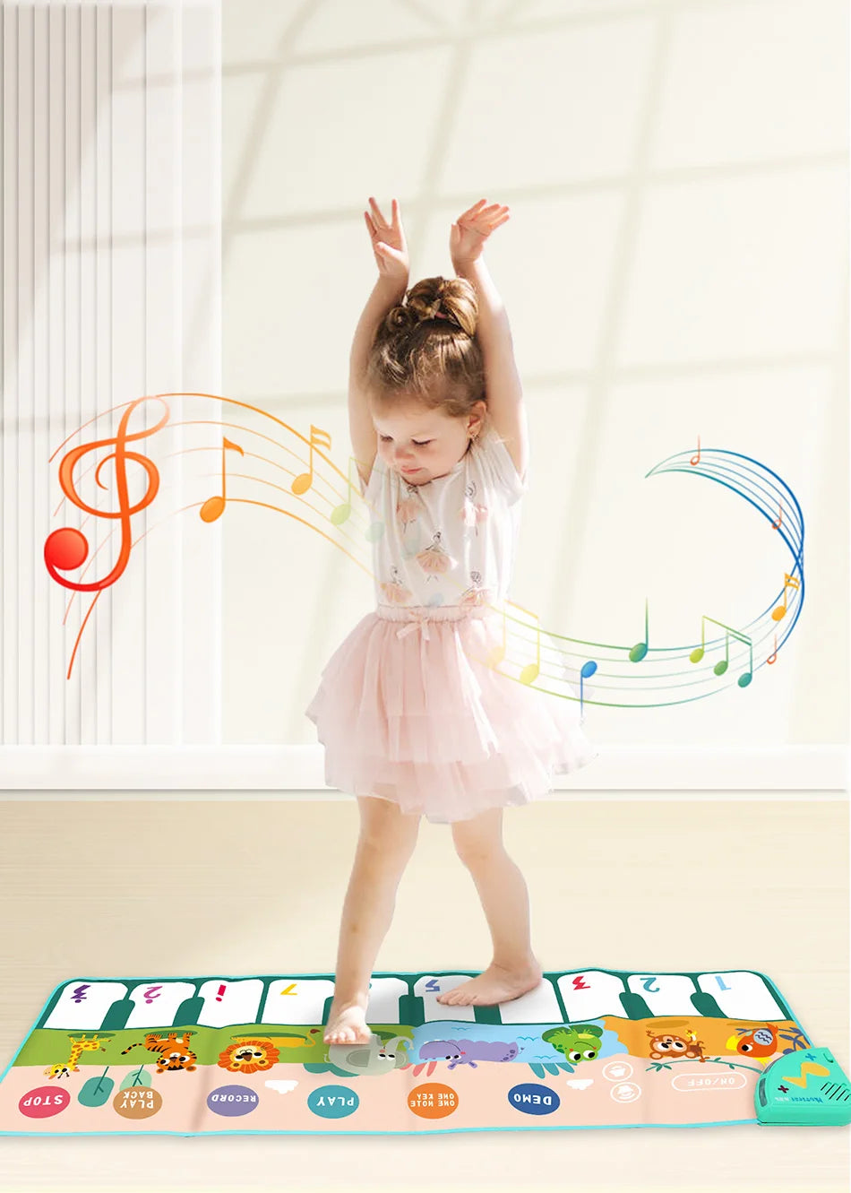 Coolplay Musical Piano Mat for Kids Toddlers Floor Keyboard Dance Mat with 8 Animal Sounds Baby Mat Educational Toys