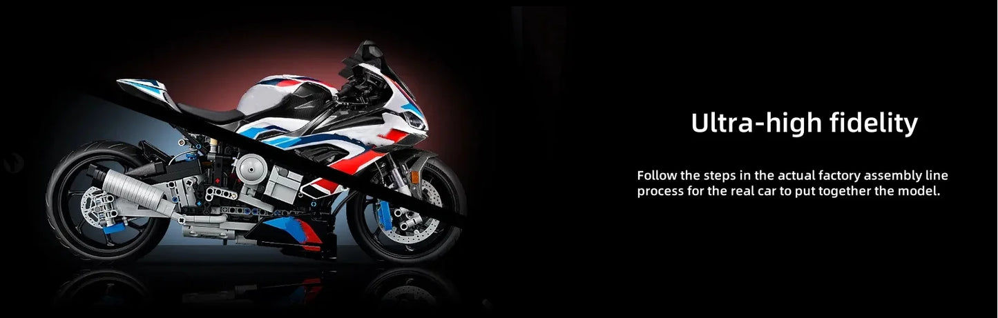 2025Motorcycle Building Bocks Simulation Motorcycle Model Decoration Assembly Model Difficult Toy Boy Educational Creature Gifts
