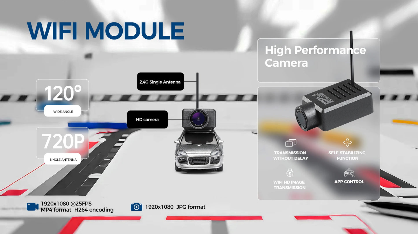 WLtoys 6401 1/64 Mini RC Car With Wifi APP Control,720P FPV Camera,Full Scale Built In Gyroscope VR Videography Toys for Kids
