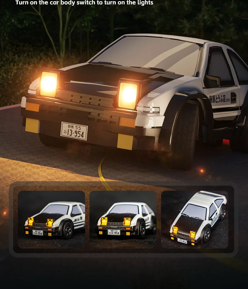 1:64 Desktop RC Drift Car 2.4G High-Speed Racing Car Four-Wheel Mini Desktop Remote Control Car Electric Toy for game party gift