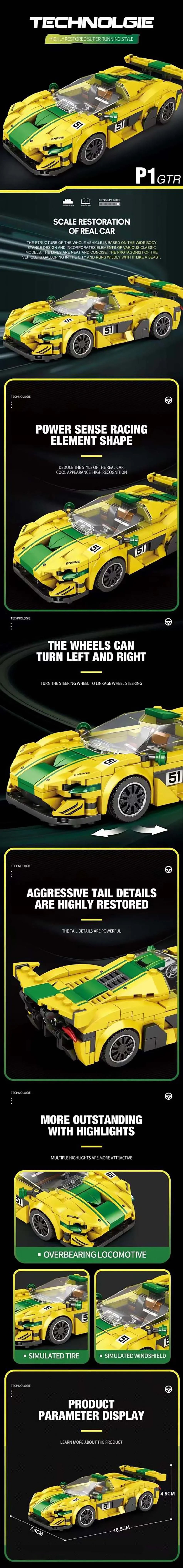 Speed Champions Series Racing Sports Vehiclea Technique Car Supercar Building Blocks Set Bricks Classic MOC Model Toys For Kids