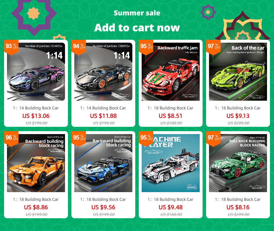 ToylinX Technical Building Blocks Car Racing Sport Speed Vehicle Model City Mechanical Super Bricks Puzzle Toys Adult Gift
