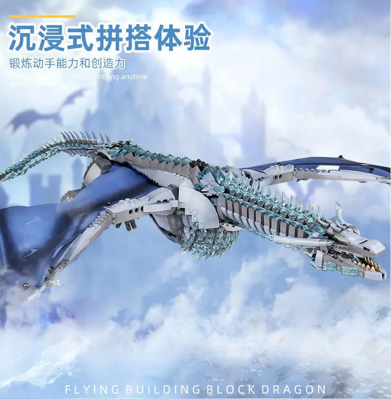 1889pcs Creative MOC Giant Dragon Building Blocks Model Movie Series Childrens Assembly Bricks Toys for Boys Kids Birthday Gifts