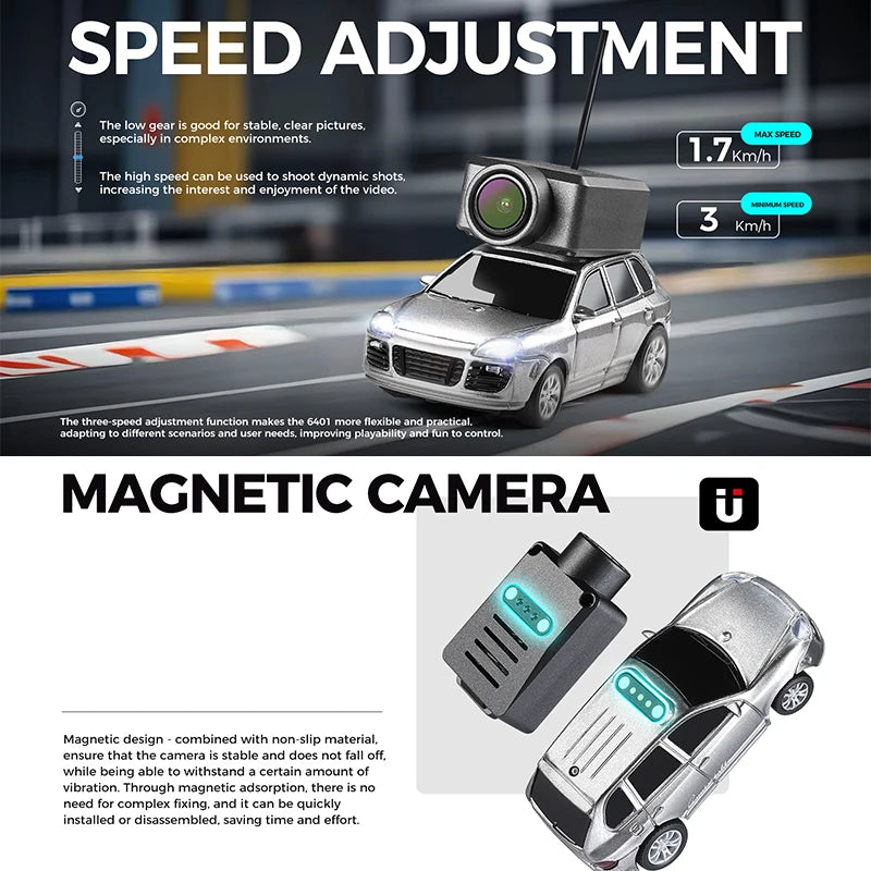 WLtoys 6401 1/64 Mini RC Car With Wifi APP Control,720P FPV Camera,Full Scale Built In Gyroscope VR Videography Toys for Kids
