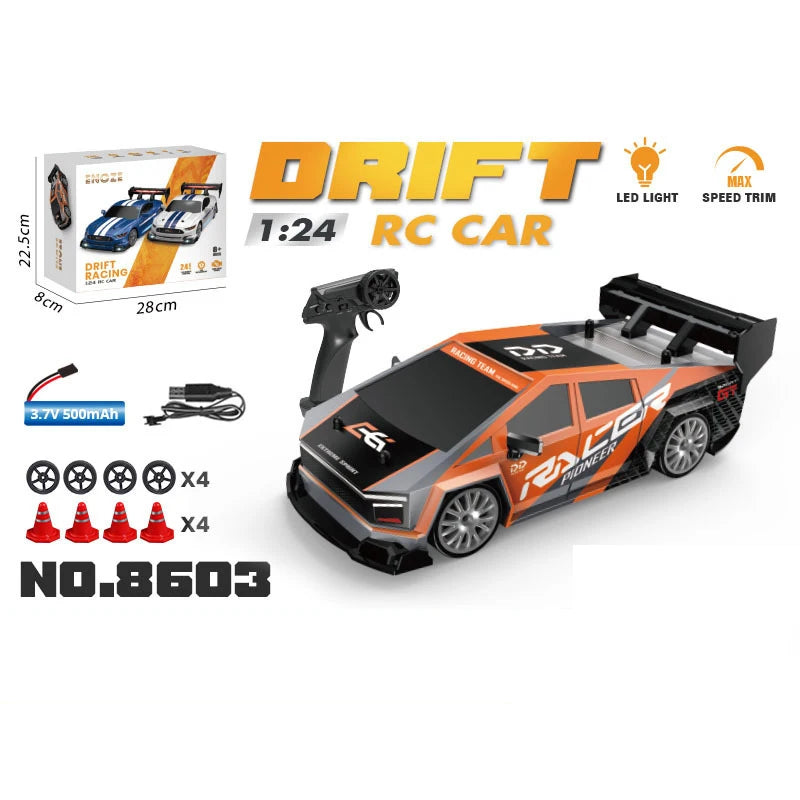 1:24 High Speed RC Drift Car 2.4G 4WD Remote Control Mini Racing Car Competition Race Car Toy for Children