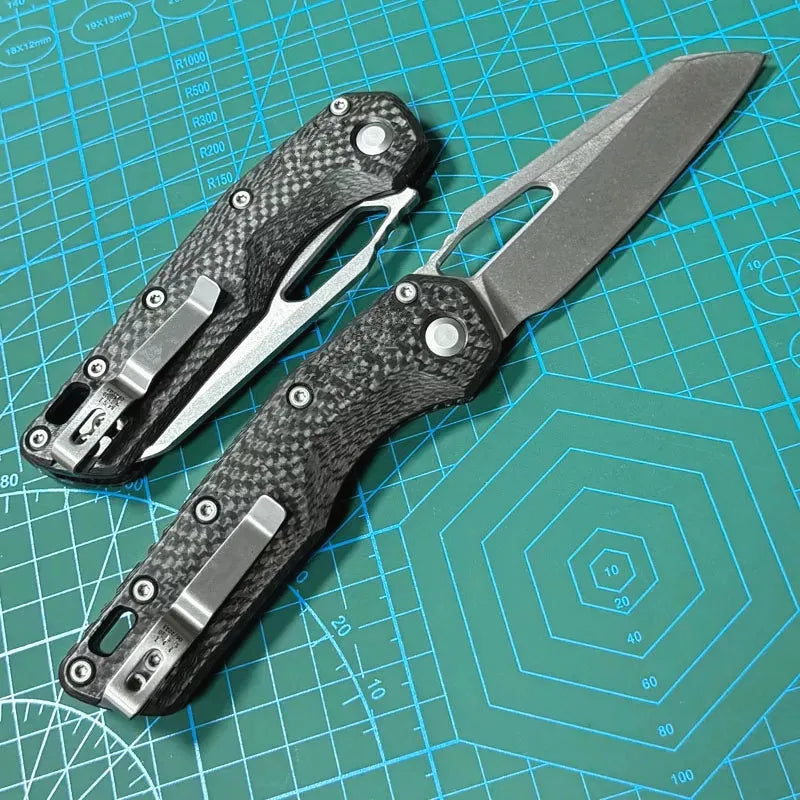 Kesiwo OEM M-S-I M390MK Blade Folding Knife Carbon Fiber Handle Hunting Kitchen Survival Outdoor Tool Utility Camping EDC Knife