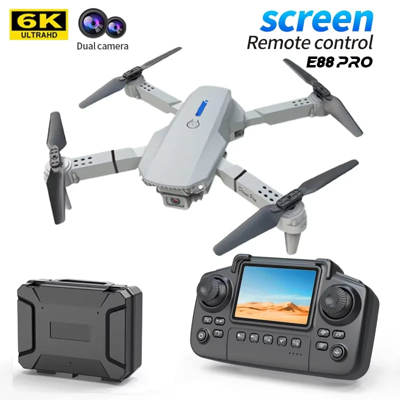 Professional Drone E88 PRO 8K HD Wide-Angle Camera WiFi FPV Height Hold Foldable RC Drone Quadrotor Helicopter Children's Toys