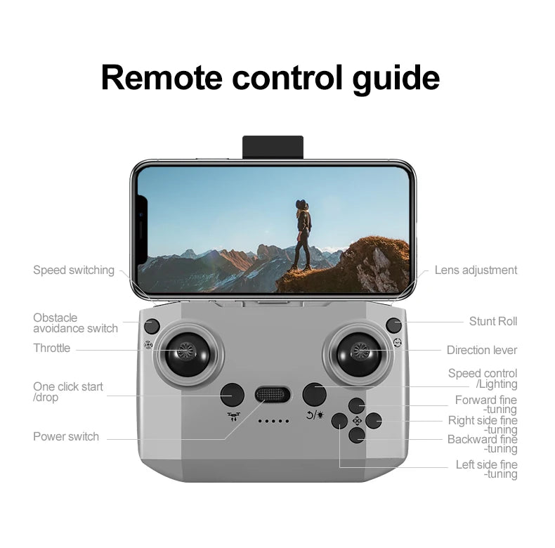 Gt3 Mini Drone 8k Camera 180° ESC Optical Flow Positioning WIFI Aerial Photography Remote Control Aircraft G-safe Drone Toy Gift