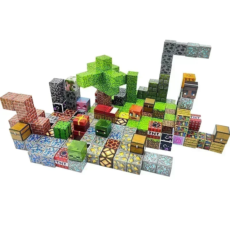 2025 New 10-300pcs DIY Magnetics Building Blocks Mini World Magnetic Building Blocks Puzzle Blocks For Children's Birthday Gifts