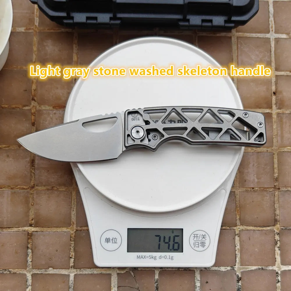 JUFULE Made OZ Rosie Titanium Handle 60+ HRC 154CM Steel Ceramic Bearing Tactical EDC Tool Camping Hunting Outdoor Folding Knife