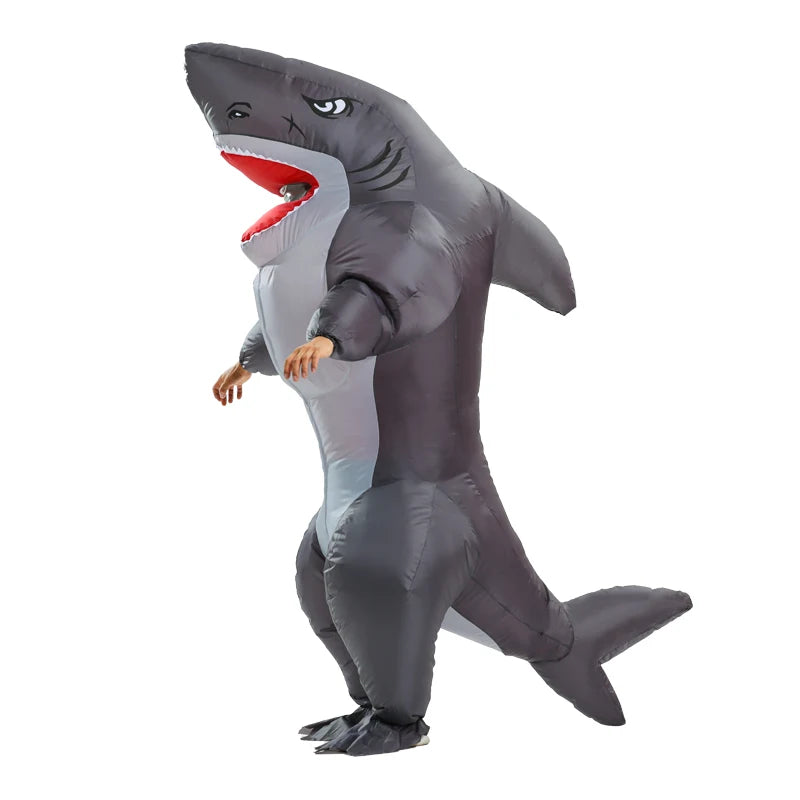 Adult Inflatable Muscle Shark Costume Funny Character Cosplay Mascot Halloween Beach Party Props Costume