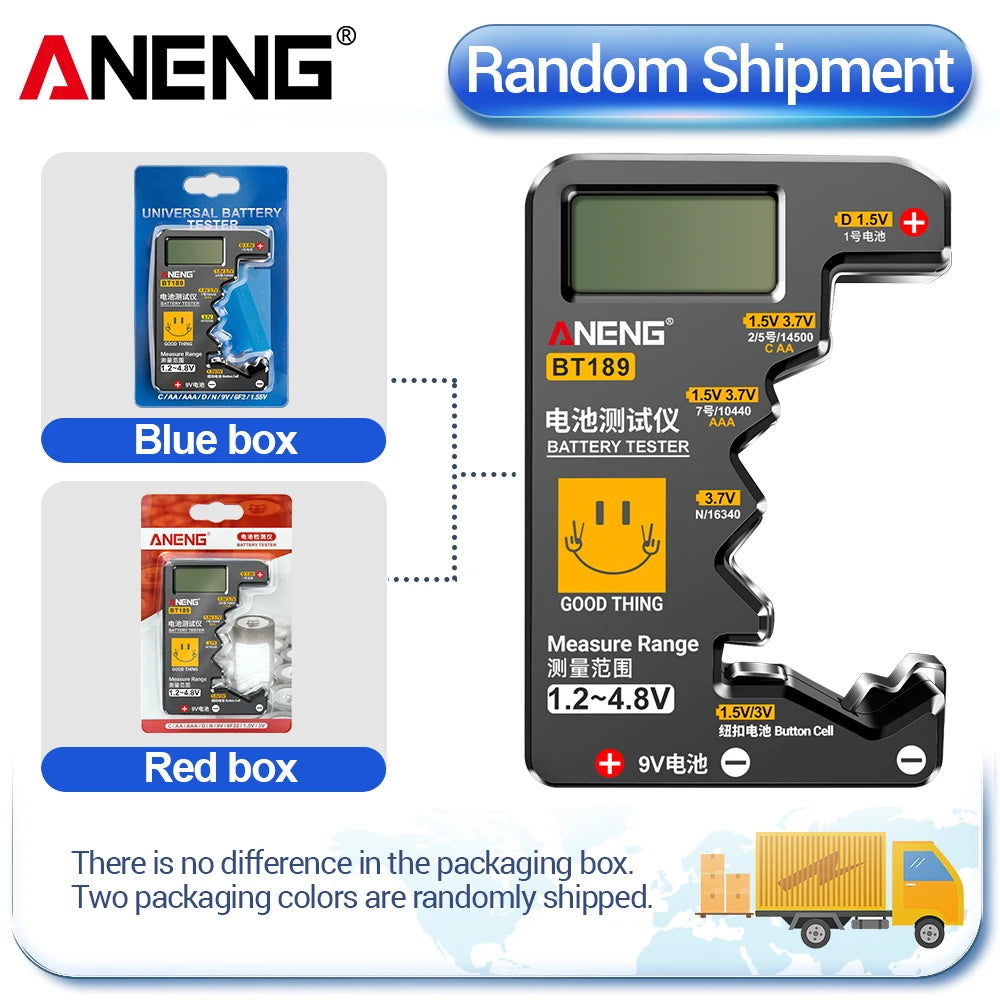 ANENG BT189 Button Cell Battery Tester Power Bank Detectors 9V N D C AA AAA Universal Household LCD Display Battery Tester Tools