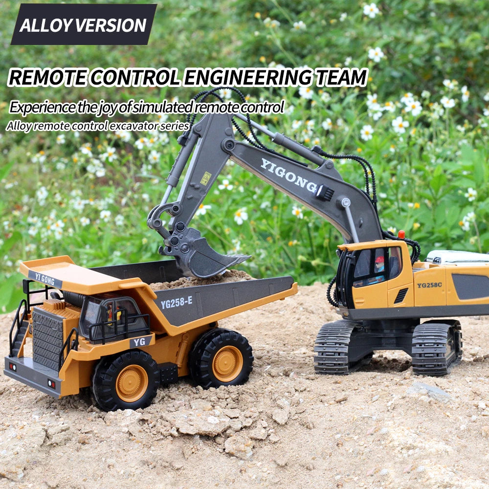 RC Excavator RC CRA Children Toys Remote Control Excavator Toys Kids Radio Control Dump Truck Bulldozer Electric Car Toys Gift