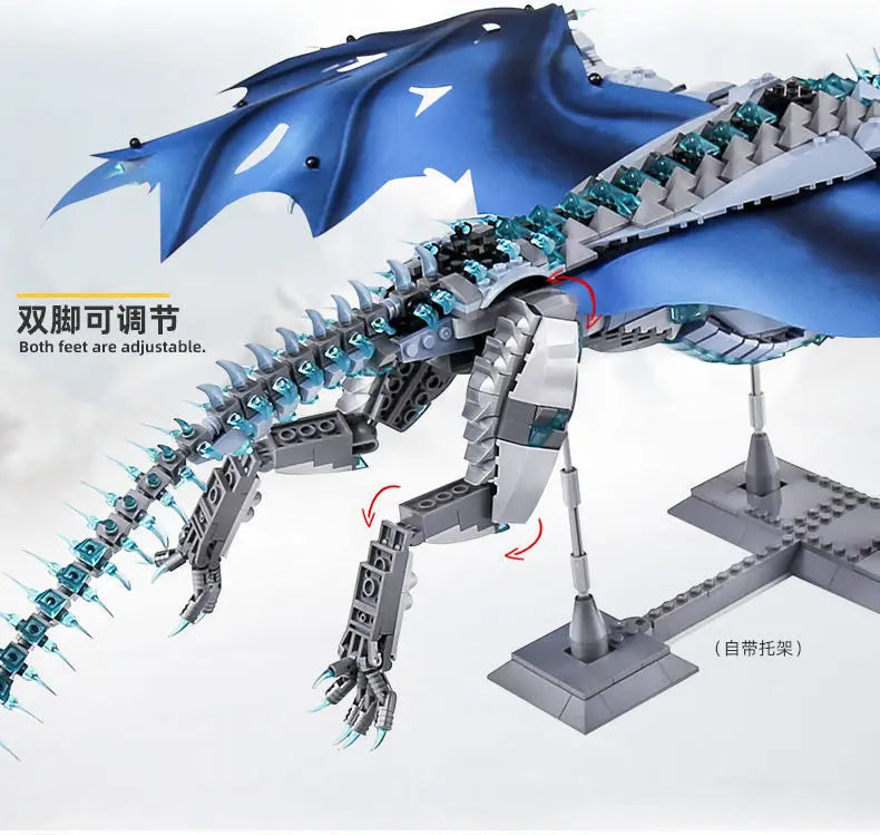 1889pcs Creative MOC Giant Dragon Building Blocks Model Movie Series Childrens Assembly Bricks Toys for Boys Kids Birthday Gifts