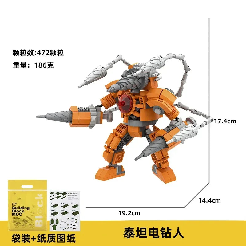 Skibidi Toilet Titan TV Man Speakerman Horror Game Bosses Camara Building Block Cartoon Doll Model Kids Birthday Halloween Gift
