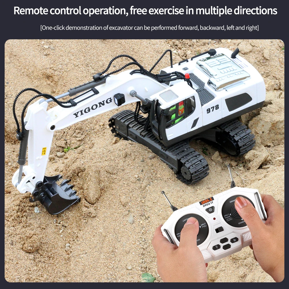 RC Excavator RC CRA Children Toys Remote Control Excavator Toys Kids Radio Control Dump Truck Bulldozer Electric Car Toys Gift
