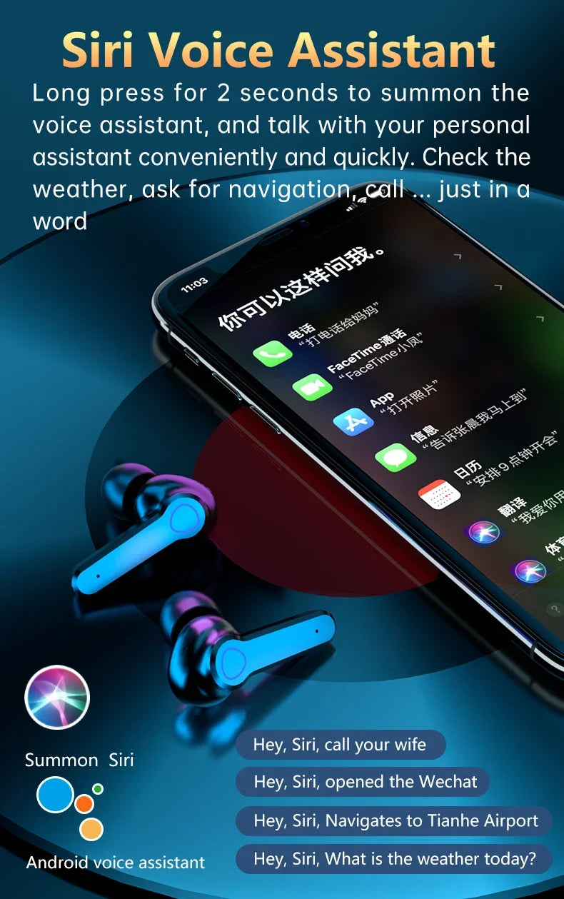 M19 Headset TWS Earphone M10 Intelligente Touch Control Wireless Bluetooth-compatible Headphones Waterproof LED Display With Mic