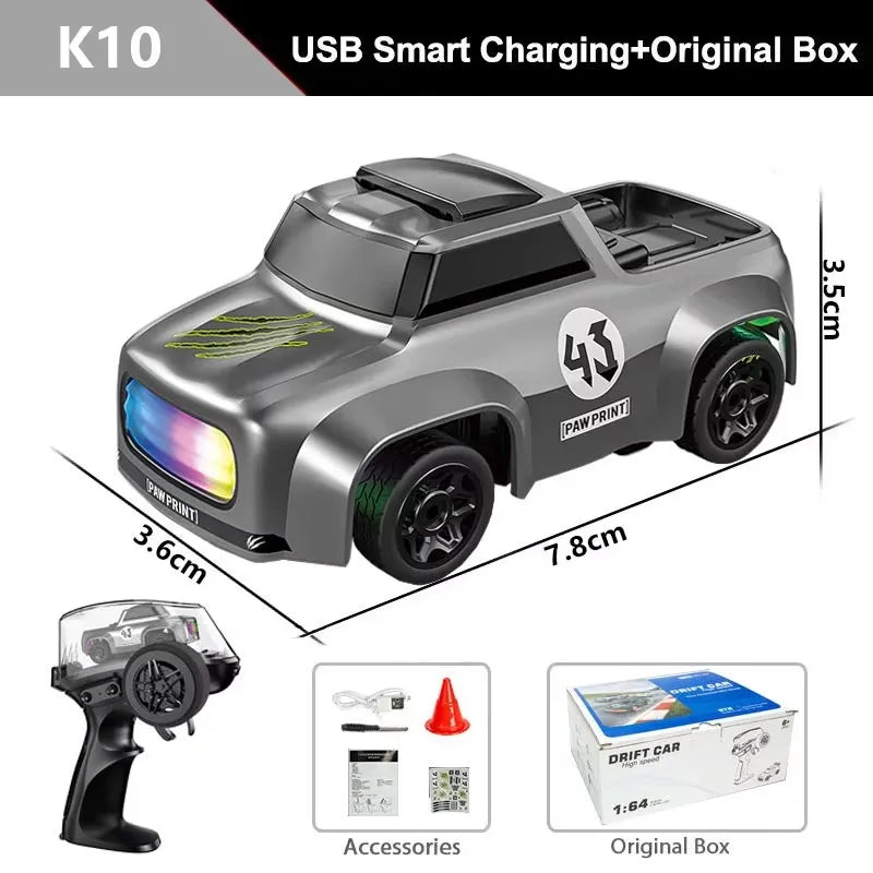 1/64 2.4G High speed Mini Drift Rc Car 4WD Remote Control Car Four Wheel Drive Radio Controlled Mini Racing Model Boy Toy Gifts