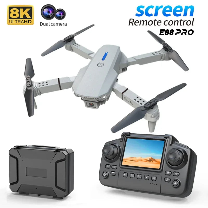 Professional Drone E88 PRO 8K HD Wide-Angle Camera WiFi FPV Height Hold Foldable RC Drone Quadrotor Helicopter Children's Toys