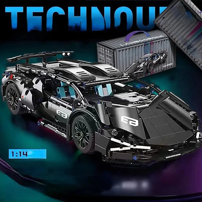 Technical Racing Sport Car Model Building Blocks technic adults 1:14 DIY Supercar Brick Puzzle Toys Kid Adult Gift（1280+granule）