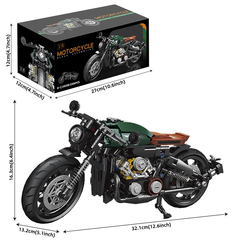Classic 1:8 Super Motorbike Building Bricks Sets City Racer Motorcycle Technical Blocks Toys Gifts for Kids Boys Adult 600+pcs