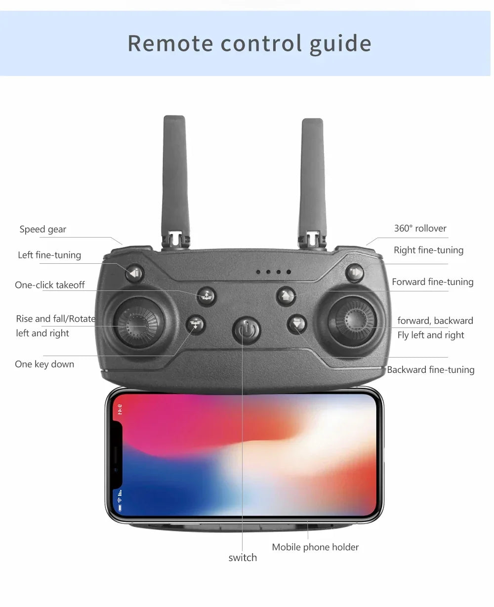 Professional mini remote control drone E88 4K HD aerial camera WiFi FPV foldable quadcopter RC helicopter Children's toy Gift