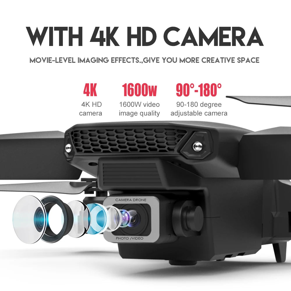 KBDFA 2024 New E88 Pro WIFI FPV Drone Wide Angle HD 4K 1080P Camera Height Hold RC Foldable Quadcopter Dron Helicopter Toys Gift