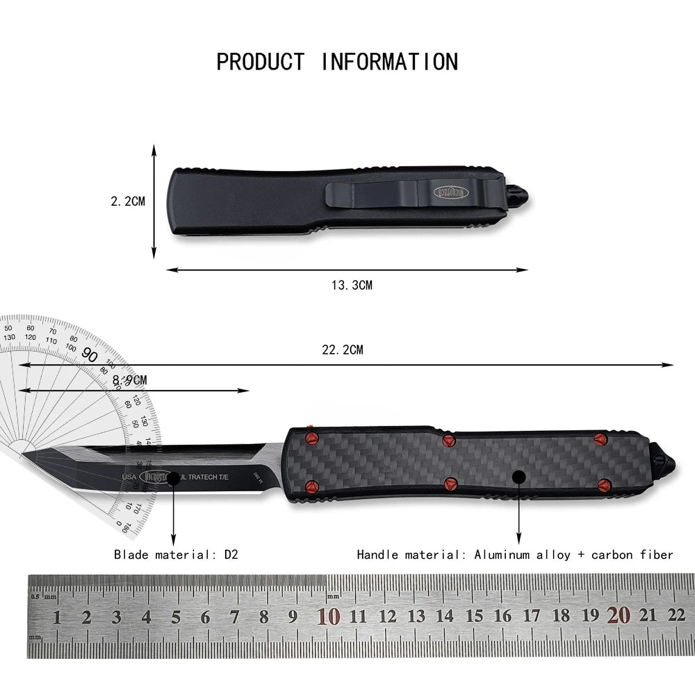 UTX UT 85 Series OTF Tech Micro Ultra M390 Steel Self Defense Pocketknives Aluminium Alloy Carbon Fiber Handle EDC Tools