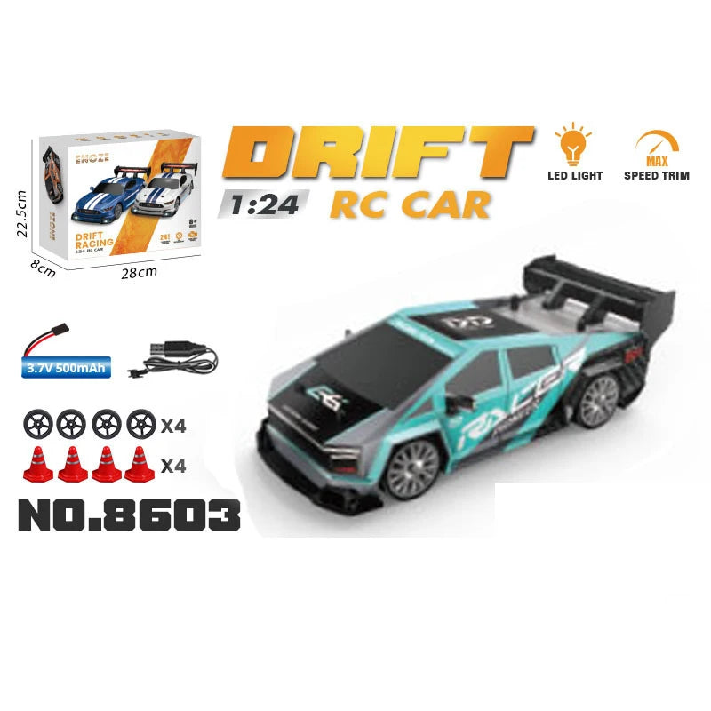 1:24 High Speed RC Drift Car 2.4G 4WD Remote Control Mini Racing Car Competition Race Car Toy for Children
