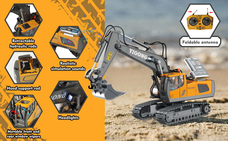 New RC Excavator Dumper Car 2.4G Remote Control Engineering Vehicle Crawler Truck Bulldozer Toys For Boys Kids Christmas Gifts